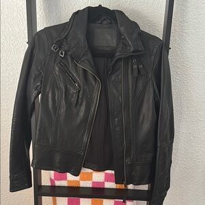 All Saints Black Leather Motorcycle Jacket